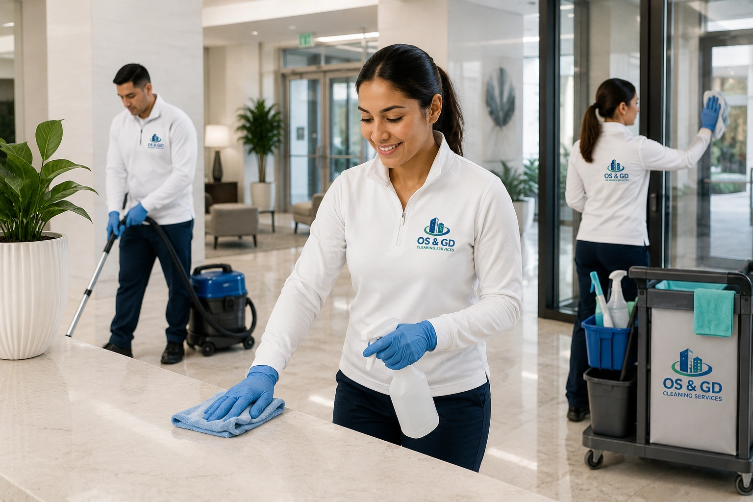 Professional cleaning team