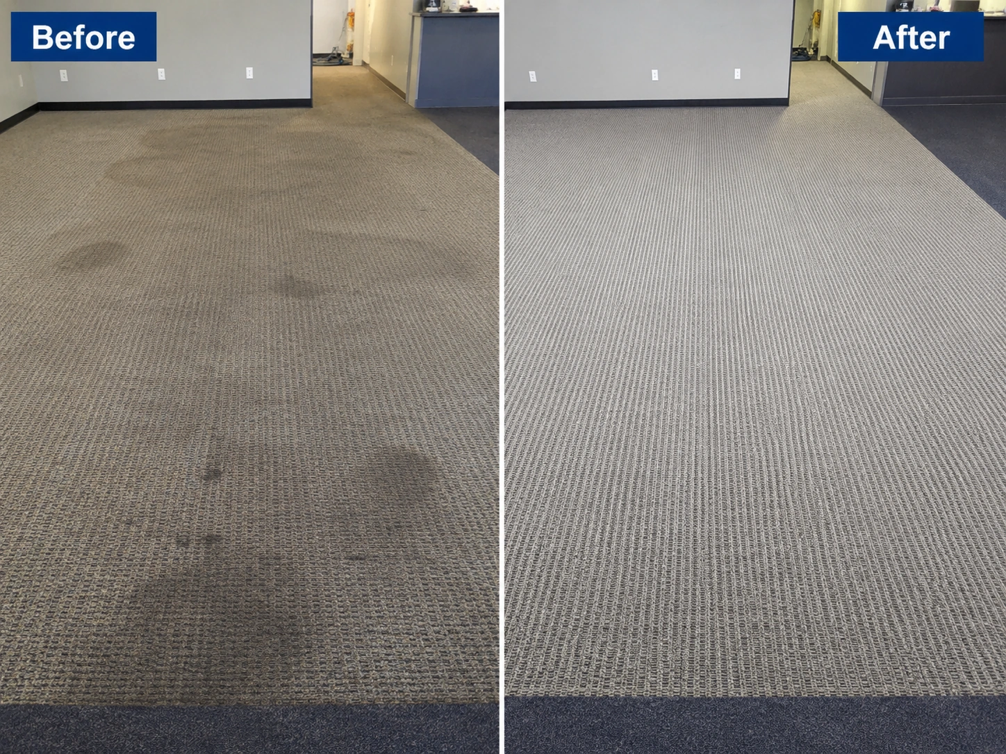 Carpet cleaning before and after result