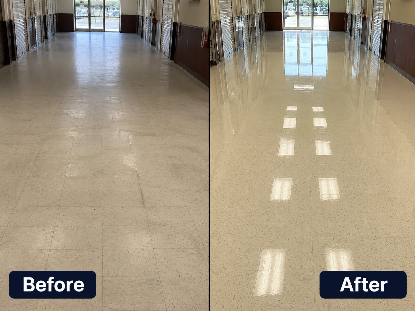 Strip and wax before and after result
